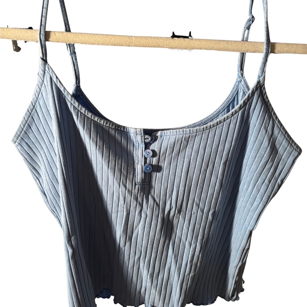 American Eagle Outfitters Sky Blue Ribbed Camisole